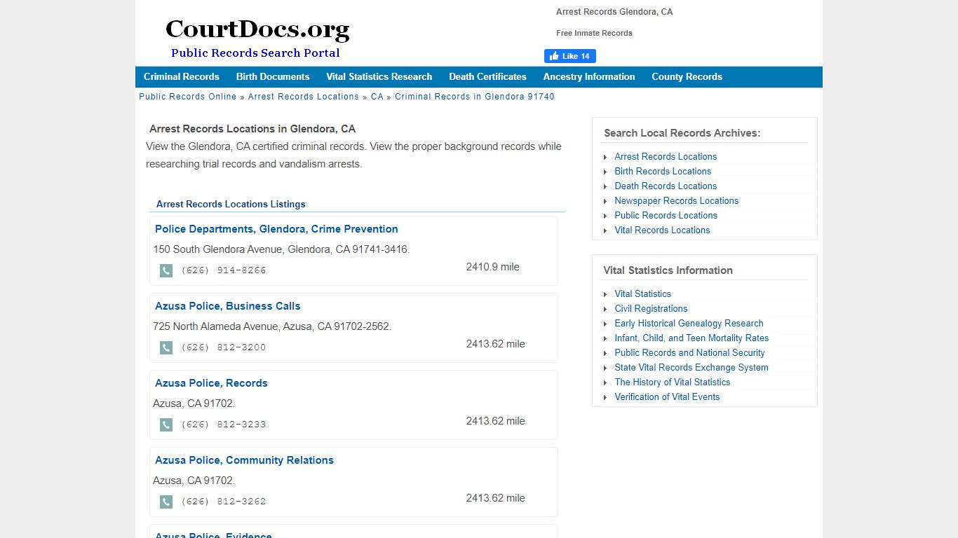 Arrest Records Glendora, CA - Free Inmate Records